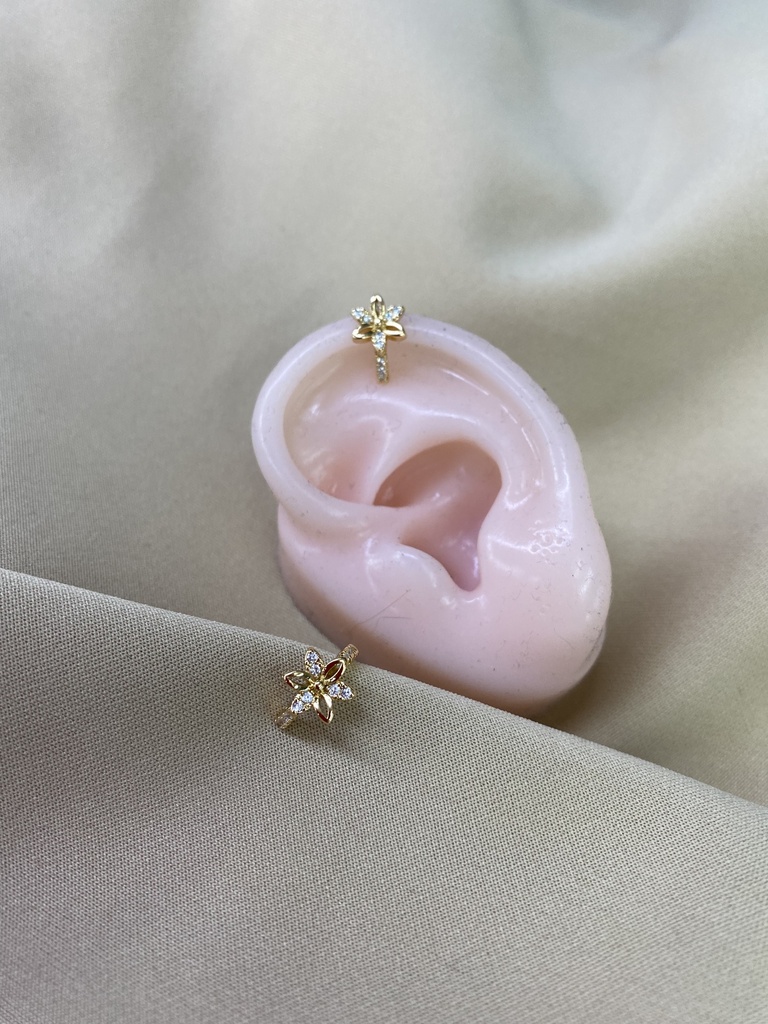EarCuff Flower Gold